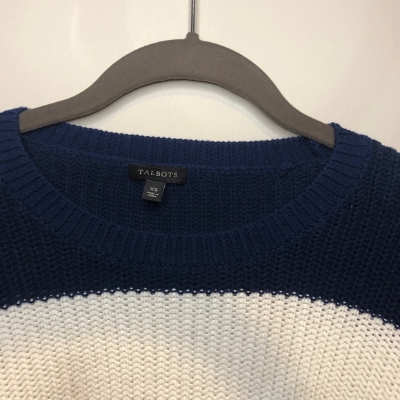 nautical navy and white striped talbots sweater - Picture 4 of 4